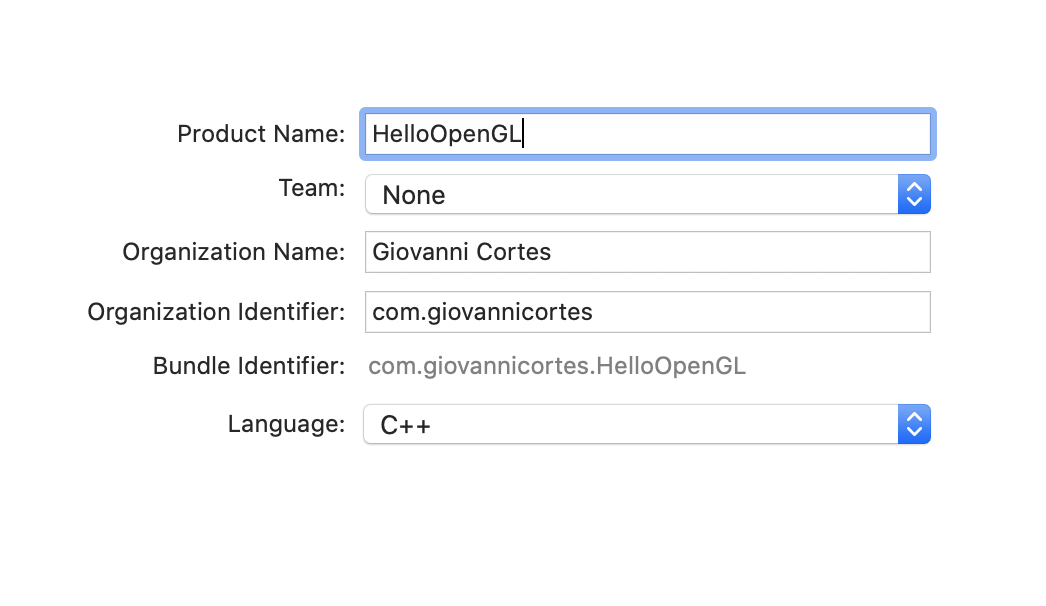 create-project-name-xcode-opengl